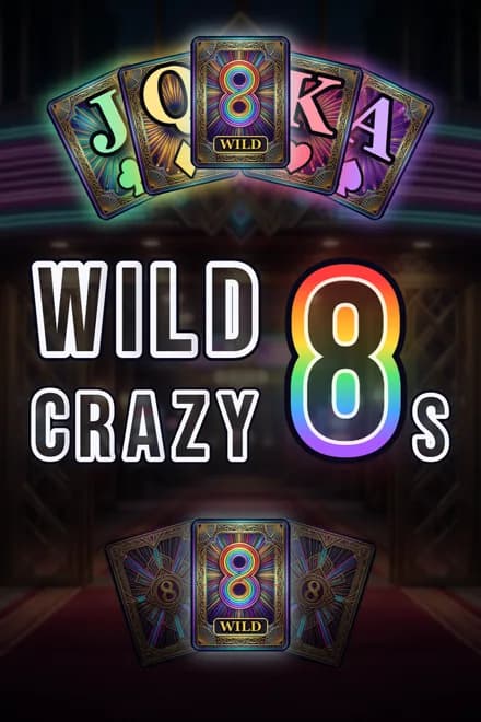 Vertical library capsule: a wild 8 card above the wordmark, flanked by a fanned Jack, Queen, King, and Ace.